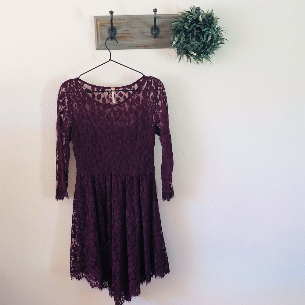 Free People Purple Lace Dress 4